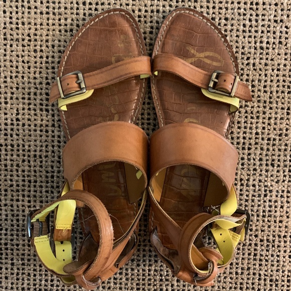 Sam Edelman Tan/Yellow Leather Sandals - Picture 2 of 7